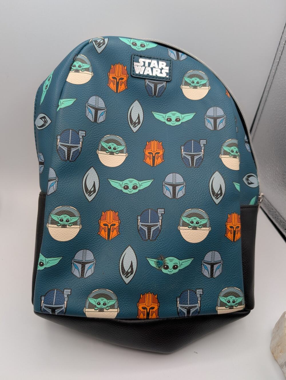 Funko Star Wars Mandalorian Grogu Mini Backpack Teal Black Faux Leather Cosplay